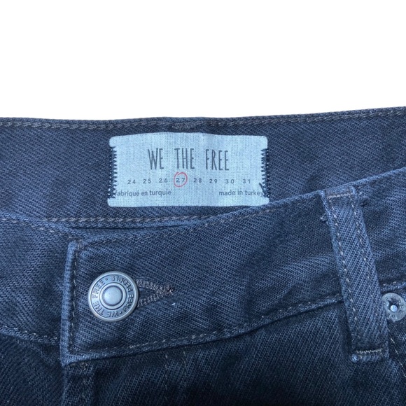 5/$25 We The Free Maggie Mid Rise Jeans Raw Hem Distressed Black 27 Straight - Picture 5 of 6